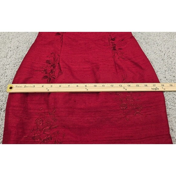 Vtg Nicole Miller Womens Silk Pencil Dress 90s Strapless Empire Red NWT Size 2 - Picture 15 of 16